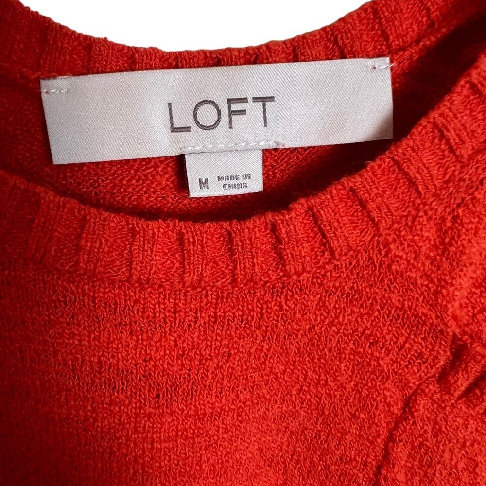 SOLD LOFT Orange Sleeveless Sweater Knit Summer Tank Top Size Medium - Picture 4 of 8